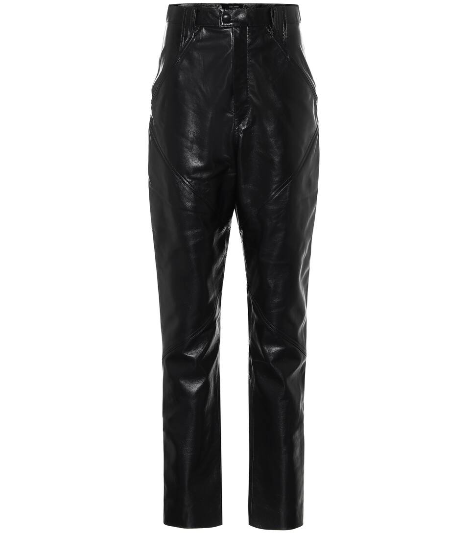 high rise leather pants