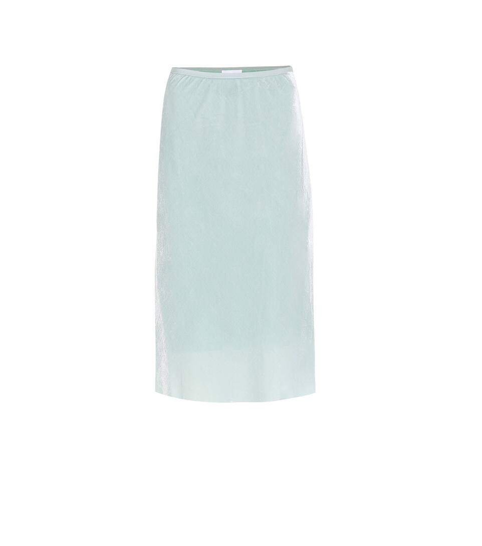 light blue velvet skirt