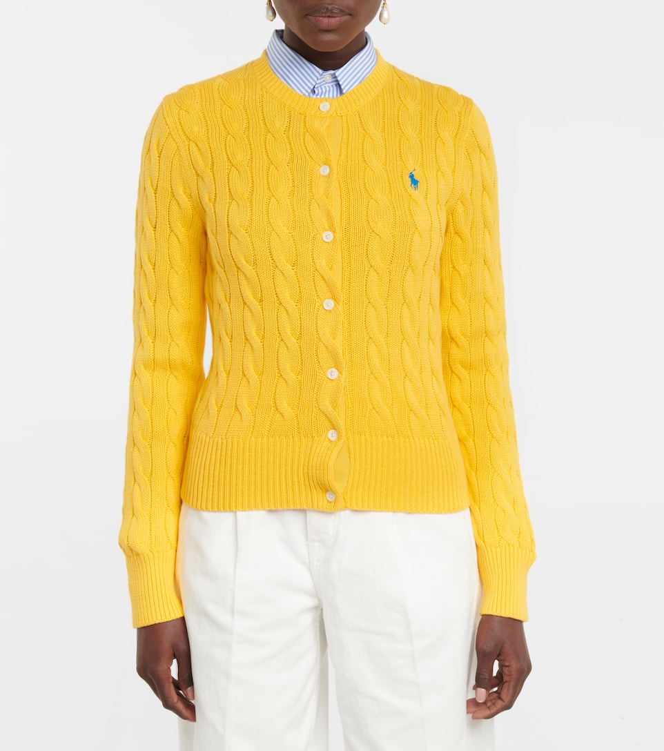 ralph lauren cable knit cotton cardigan
