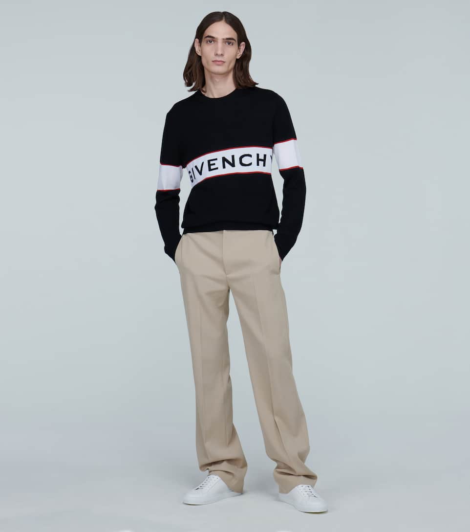 GIVENCHY KNITTED WOOL SWEATER WITH LOGO,P00442152