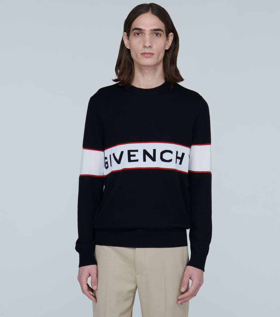 GIVENCHY KNITTED WOOL SWEATER WITH LOGO,P00442152