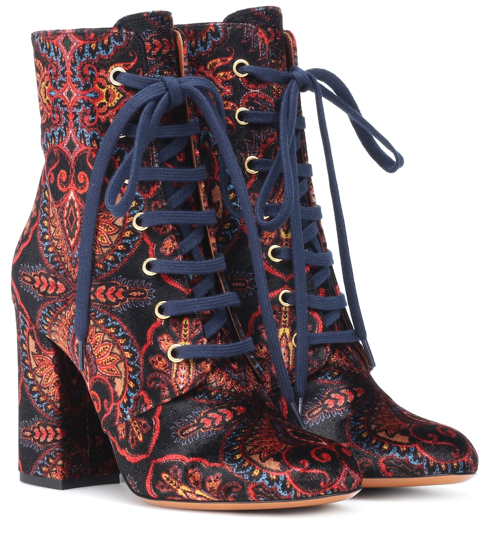 Exclusive to Mytheresa – Paisley velvet ankle boots Exclusive to Mytheresa – Paisley velvet ankle boots