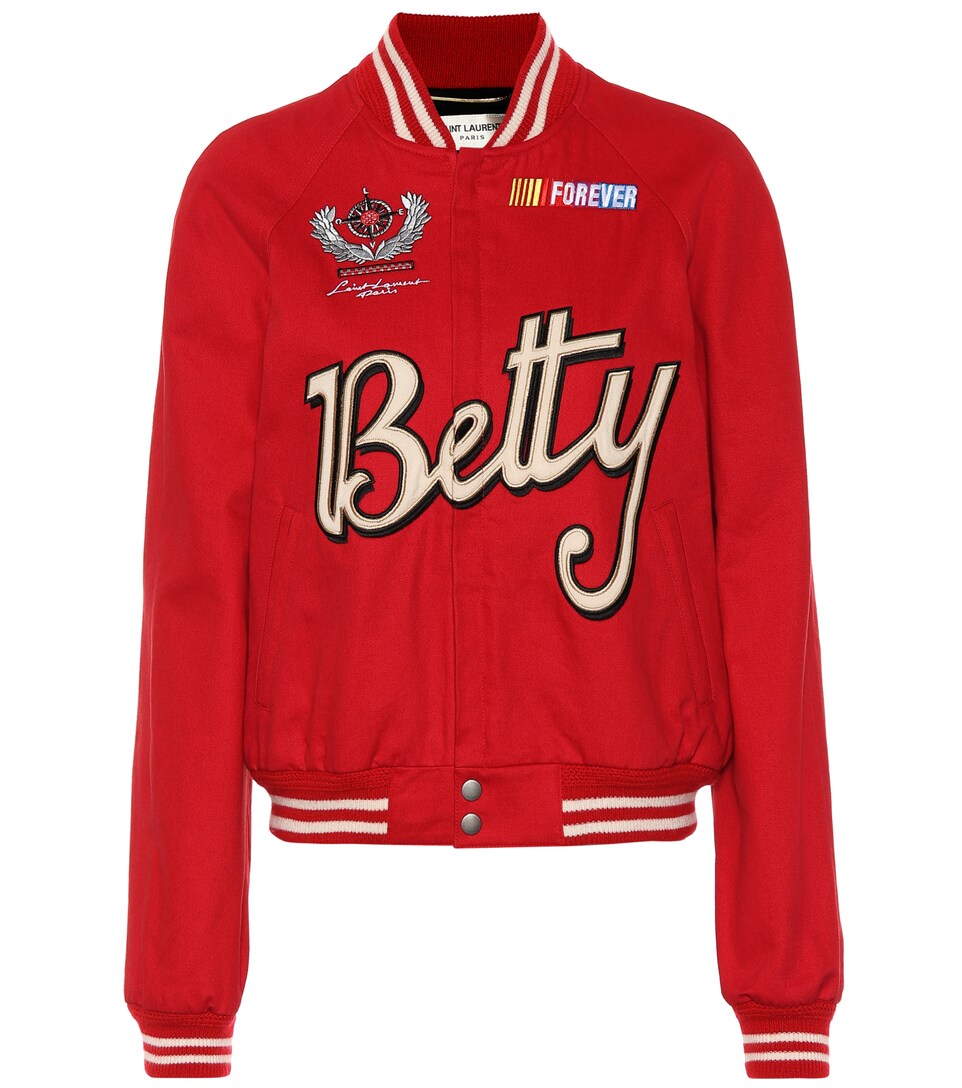 saint laurent teddy varsity jacket