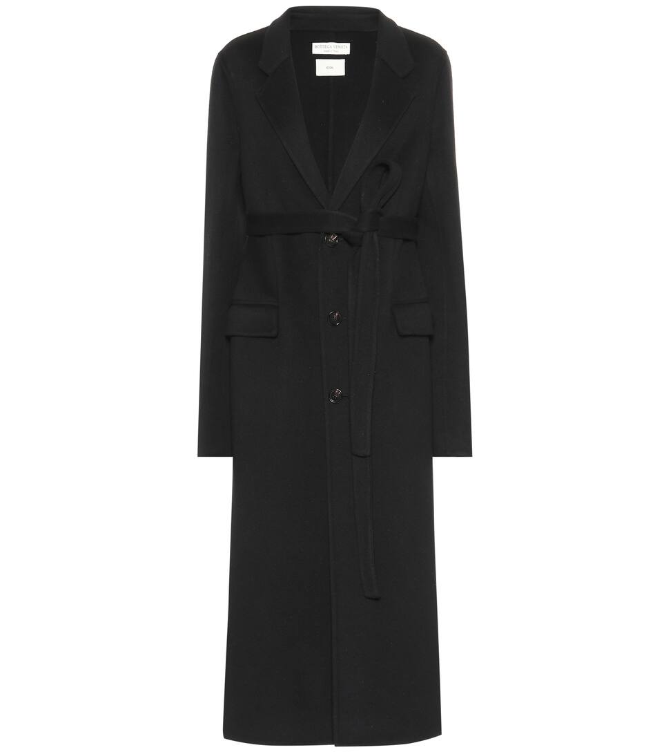 Black belted wool coat clearance