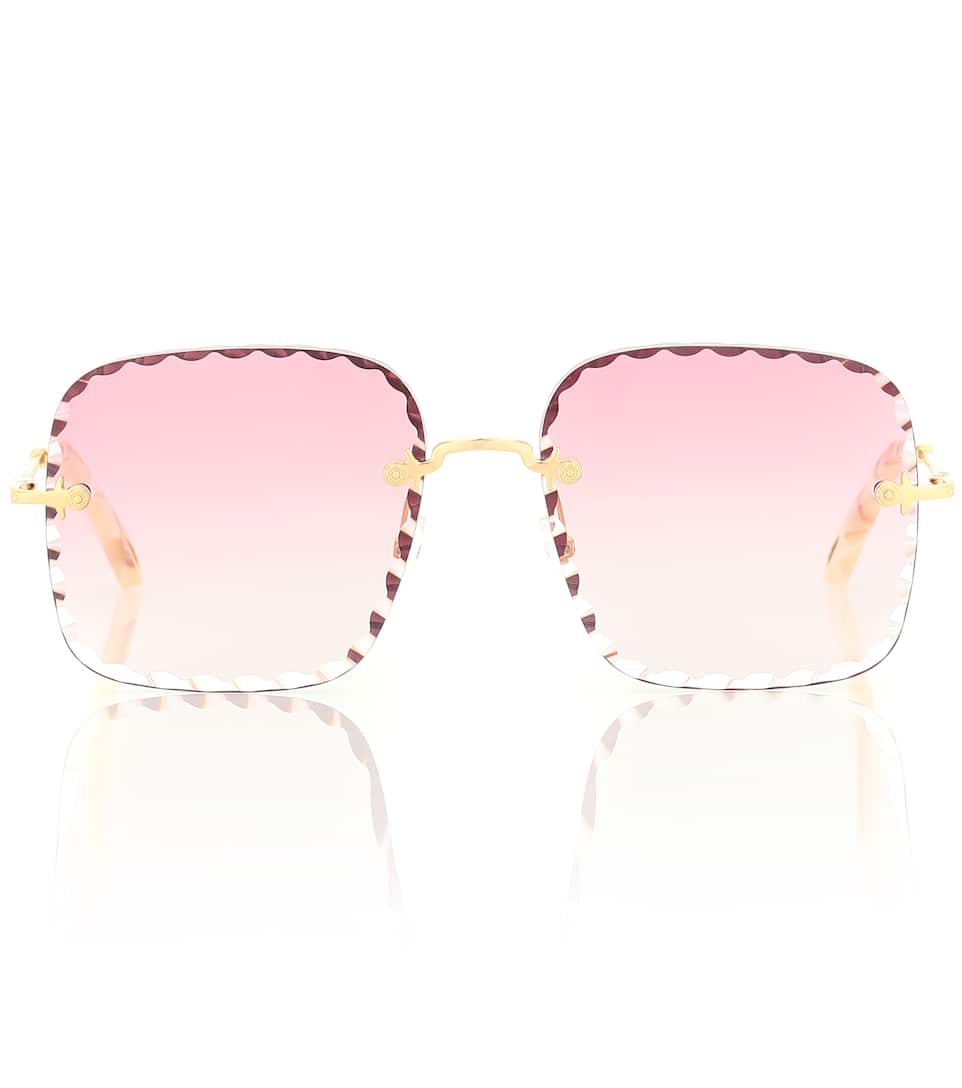 Chloé Rosie Square Sunglasses In Gold