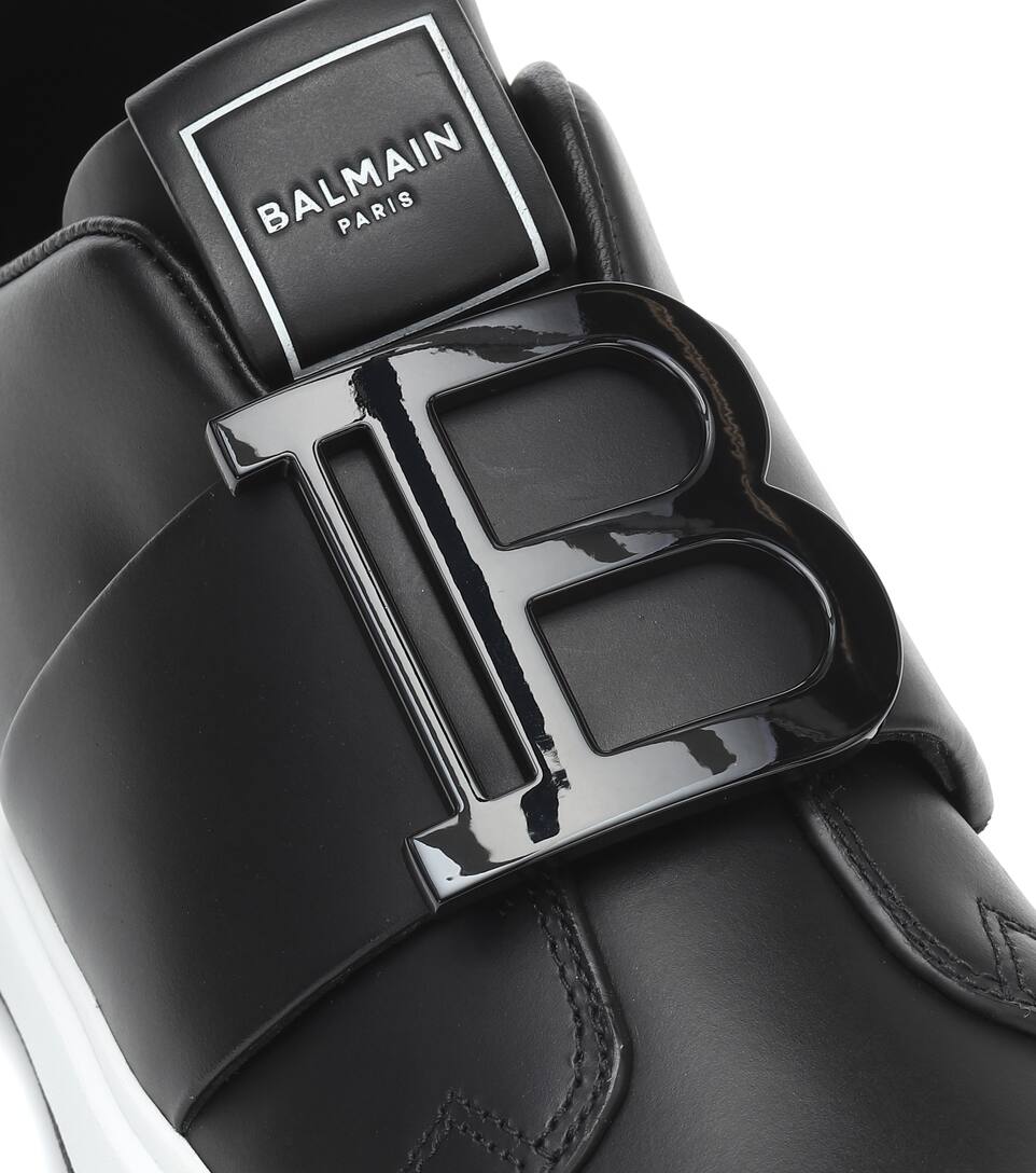 balmain b court leather sneakers