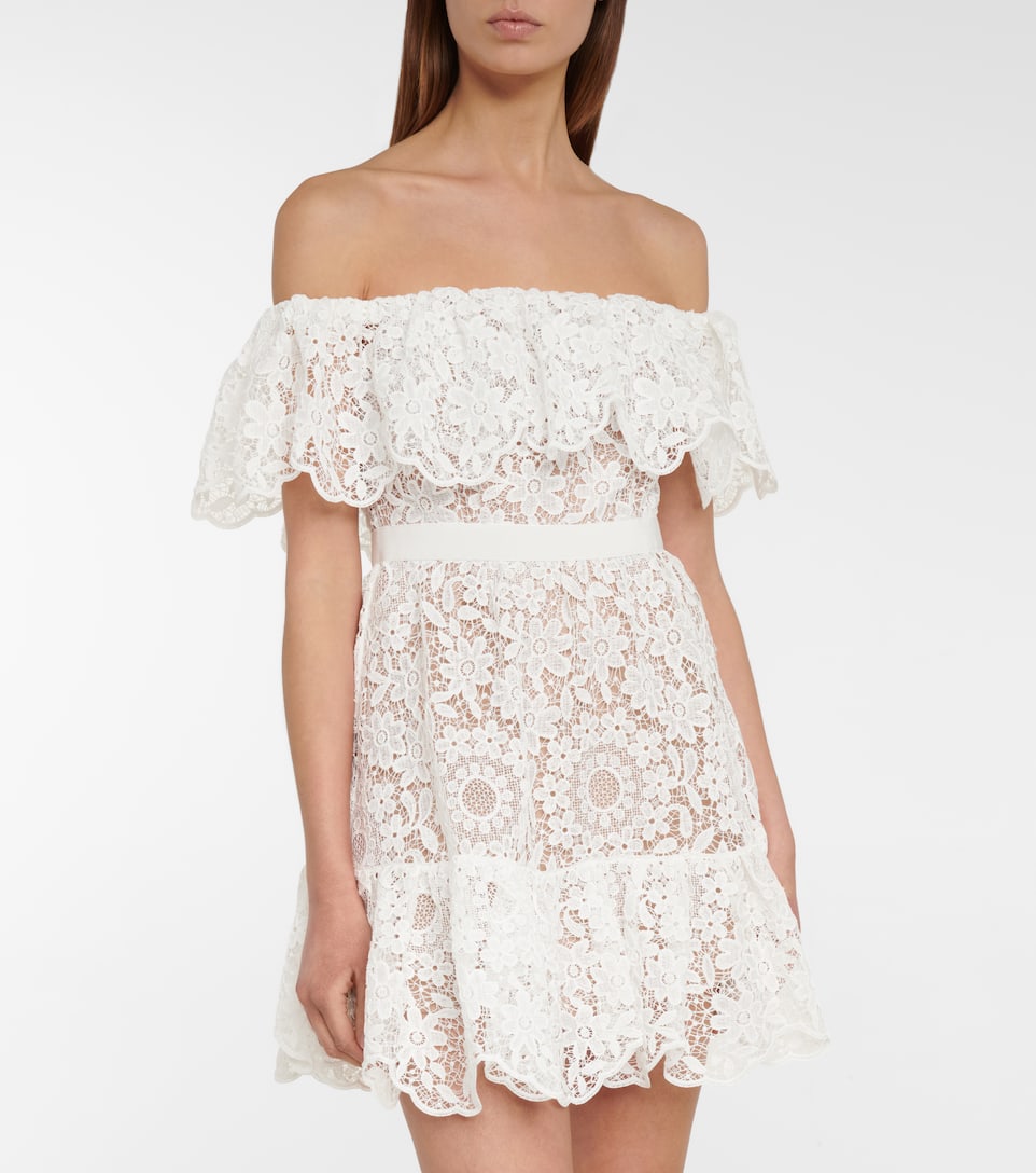 Floral-lace minidress