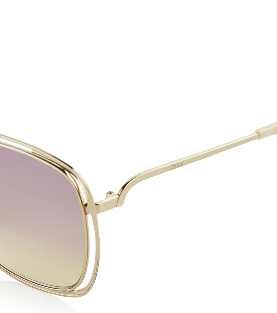chloe square aviator sunglasses