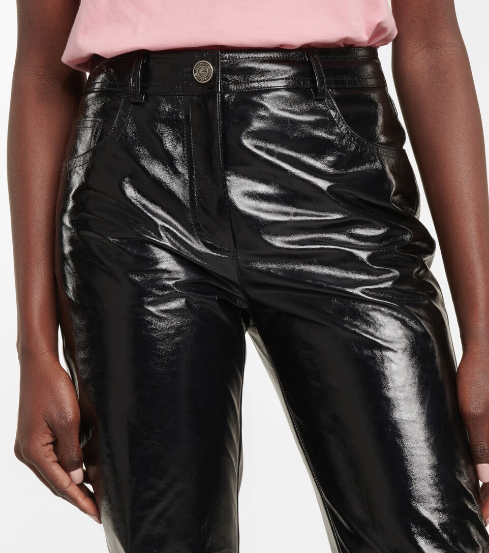 Etro - High-rise leather skinny pants 