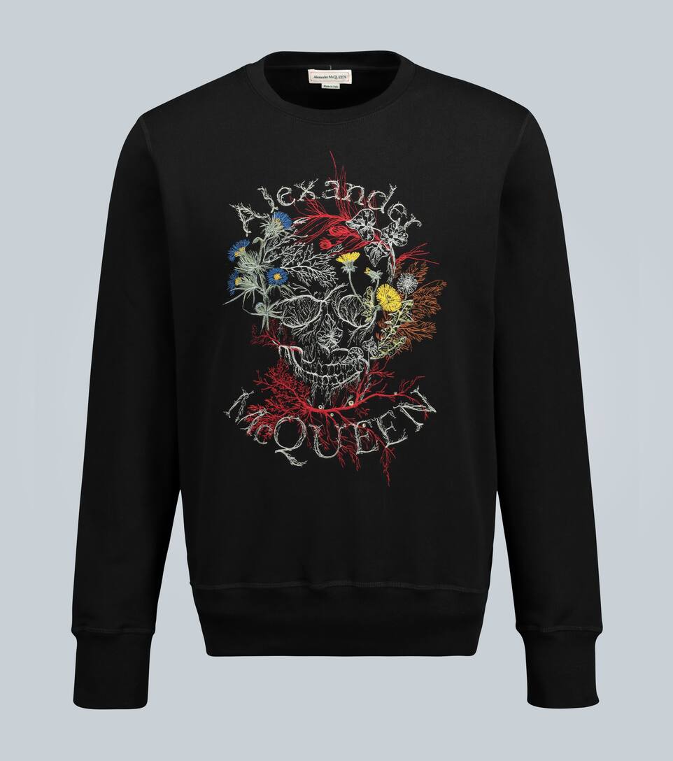 ALEXANDER MCQUEEN GLOWING BOTANICAL SKULL SWEATSHIRT,P00439613