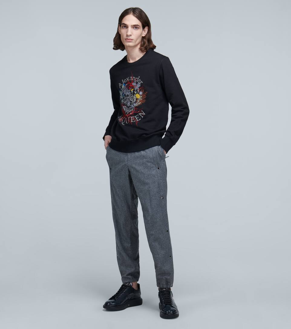 ALEXANDER MCQUEEN GLOWING BOTANICAL SKULL SWEATSHIRT,P00439613