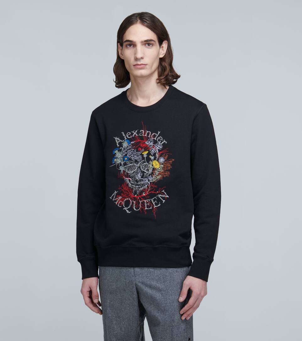 ALEXANDER MCQUEEN GLOWING BOTANICAL SKULL SWEATSHIRT,P00439613