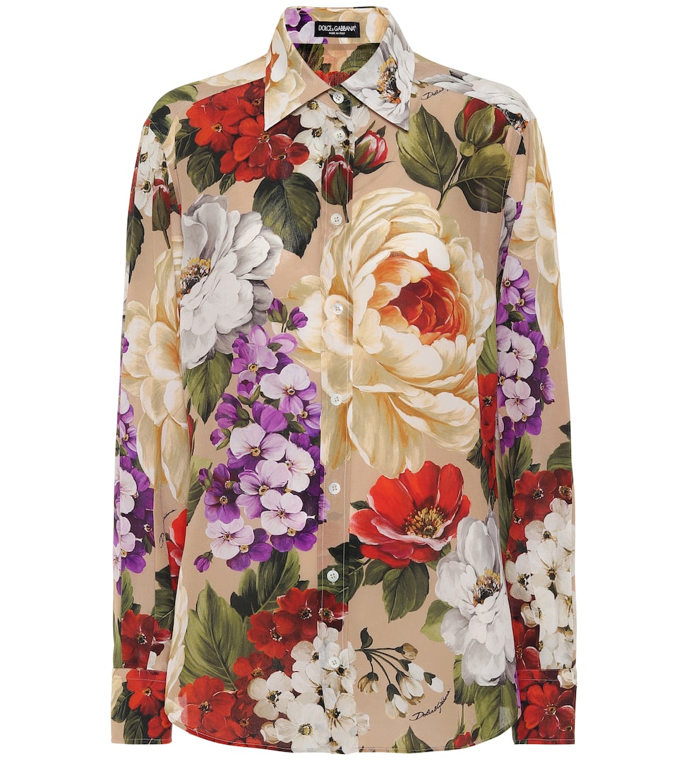 DOLCE & GABBANA Floral silk shirt,P00446635