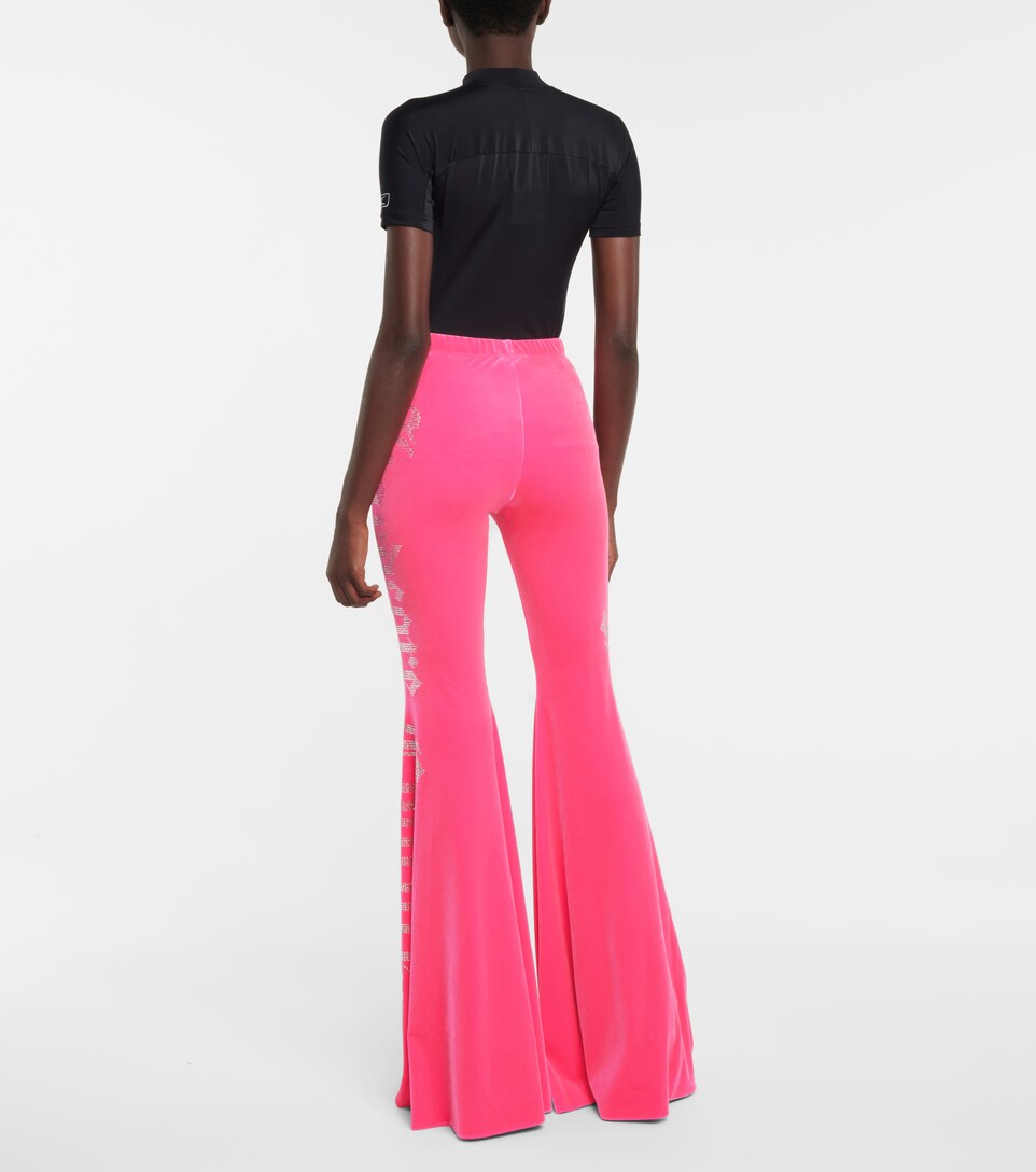 Vetements - Crystal logo flared pants 