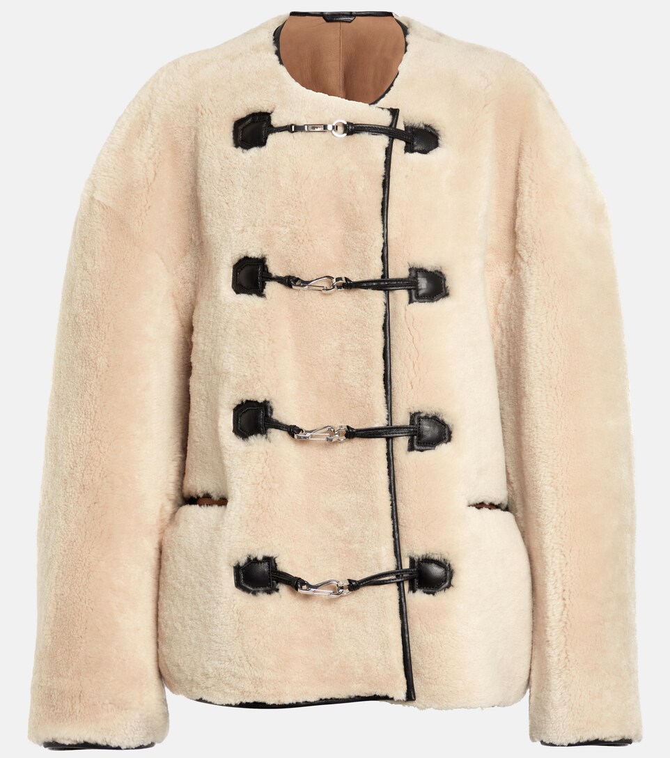 white shearling jacket