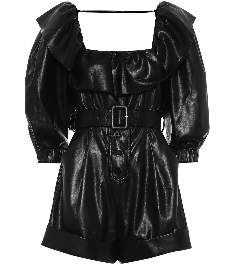 faux leather playsuit