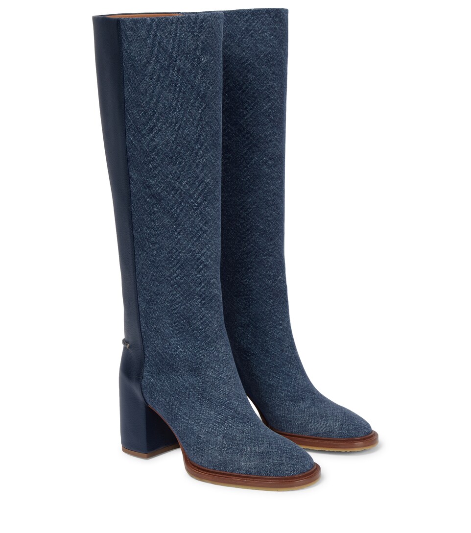 Edith denim knee-high boots | Mytheresa