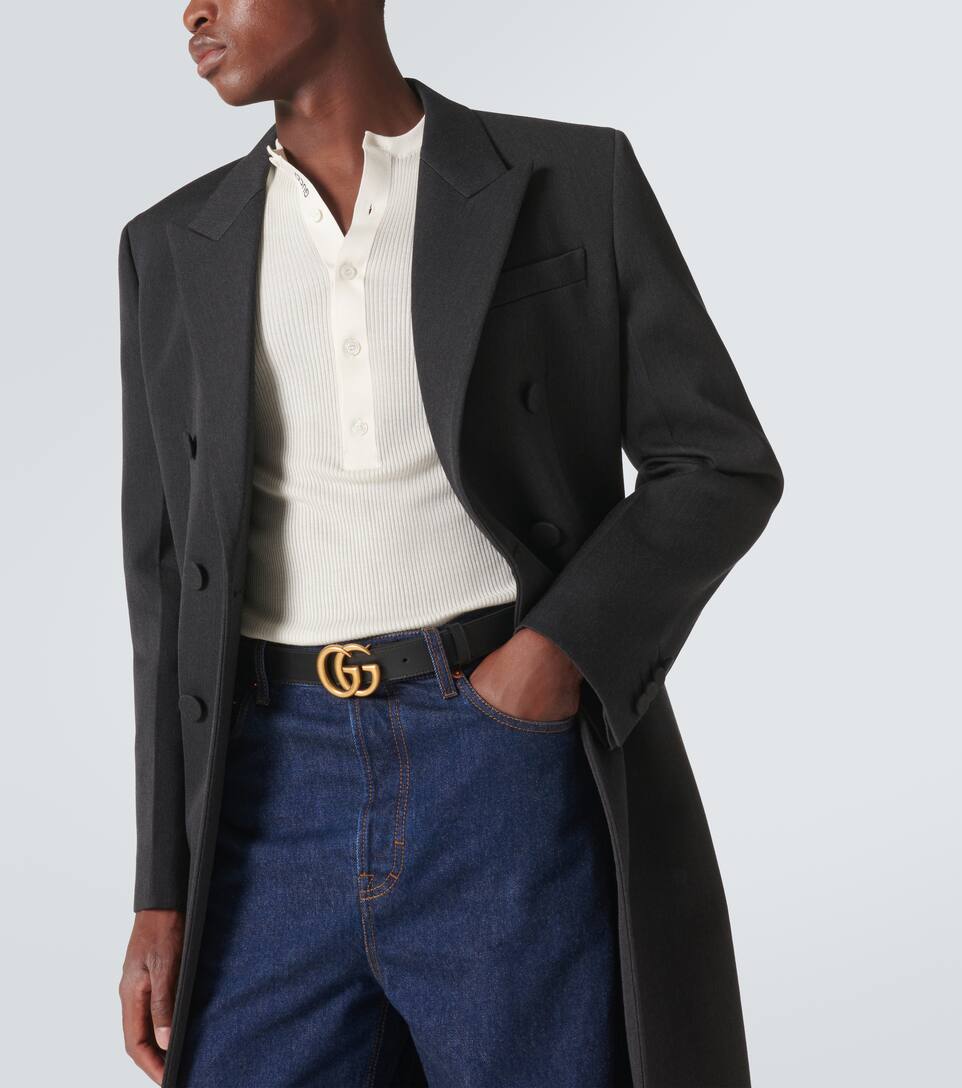GUCCI Leather belt with Double G buckle