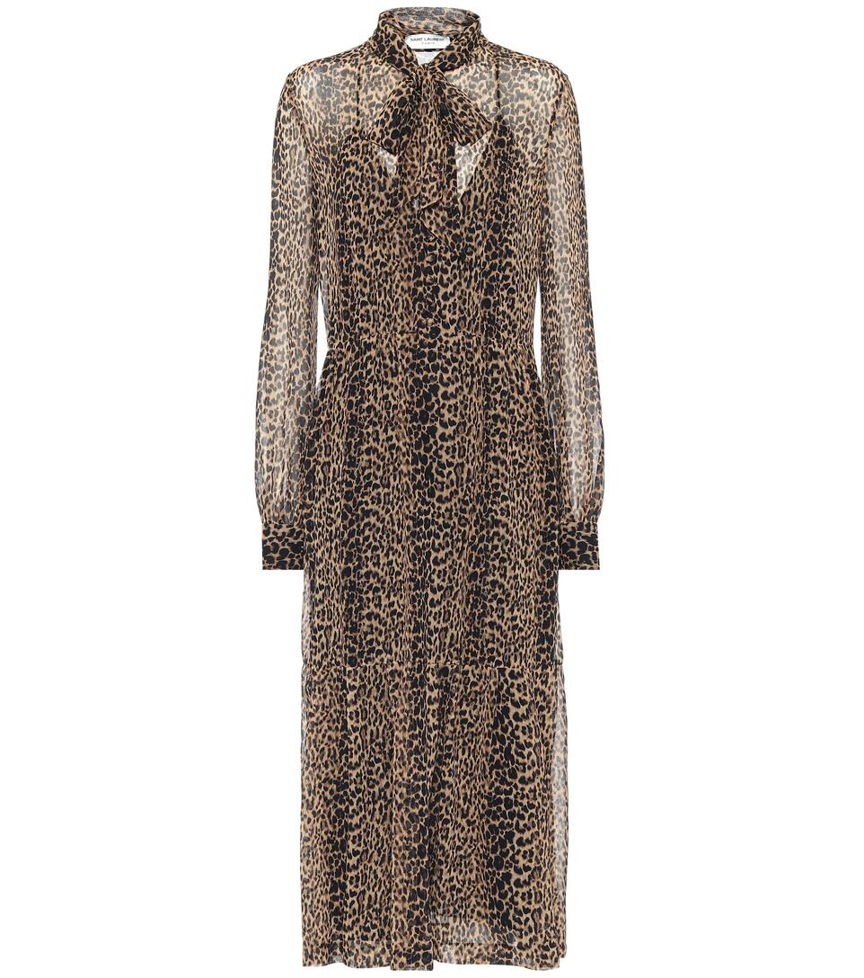 Leopard print dress silk Clearance