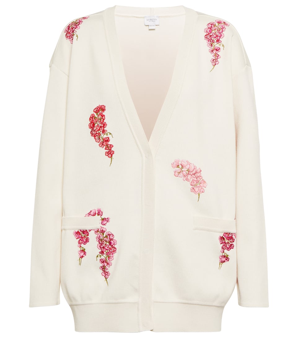 flower embroidered cardigan