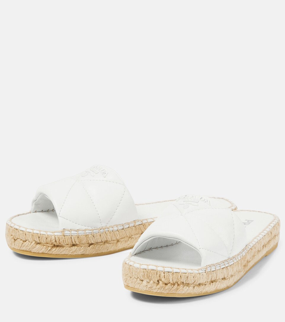 quilted espadrille slides
