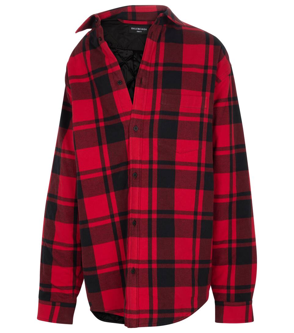 Balenciaga Checked Cotton Shirt Jacket Mytheresa