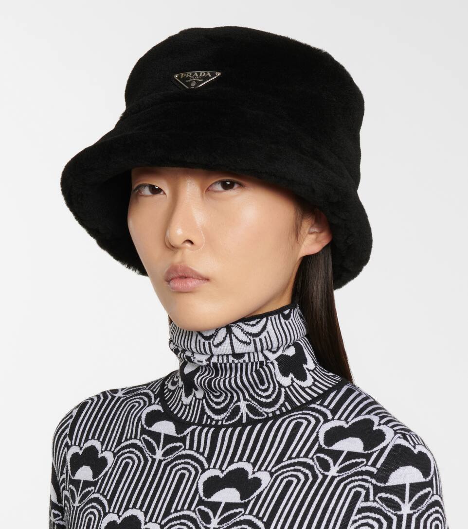 prada shearling hat