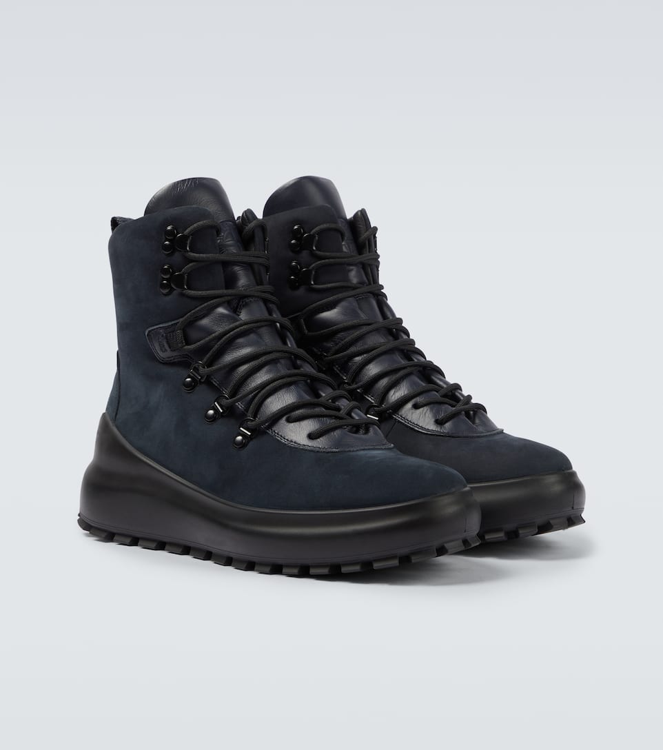 Stone Island Suede leather laceup ankle boots Mytheresa