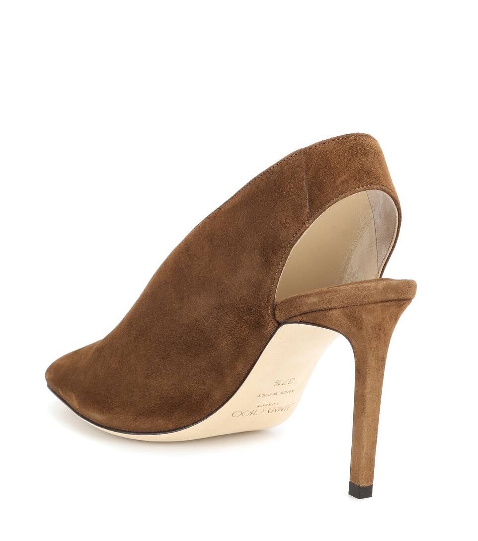 JIMMY CHOO SHAR 85 SUEDE SANDALS