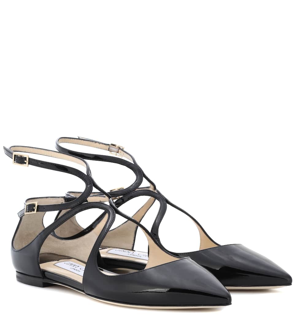 JIMMY CHOO Lancer patent leather ballet flats,P00328522