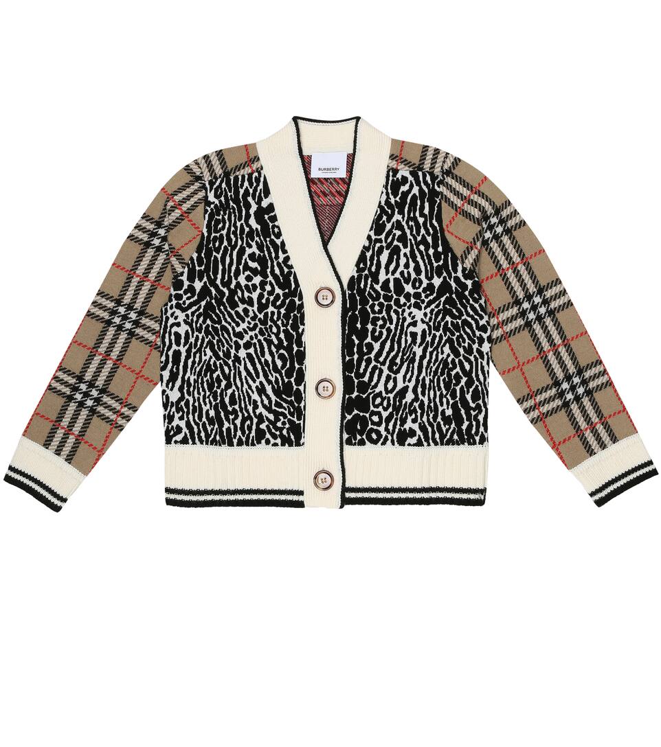 burberry vintage check detail merino wool sweater