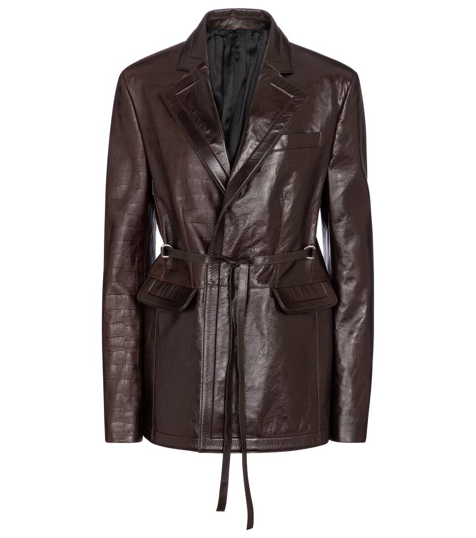 croc leather blazer