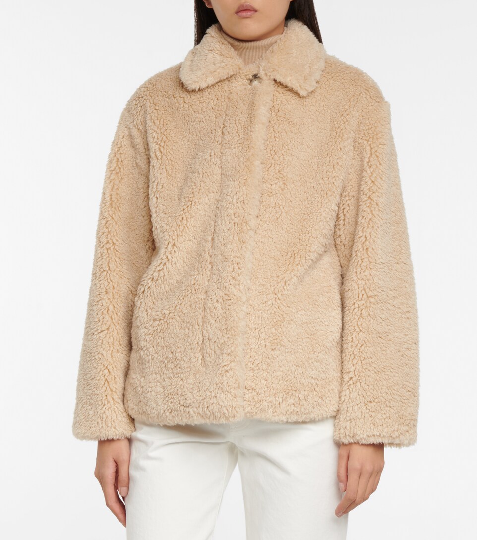 faux fur jacket tan