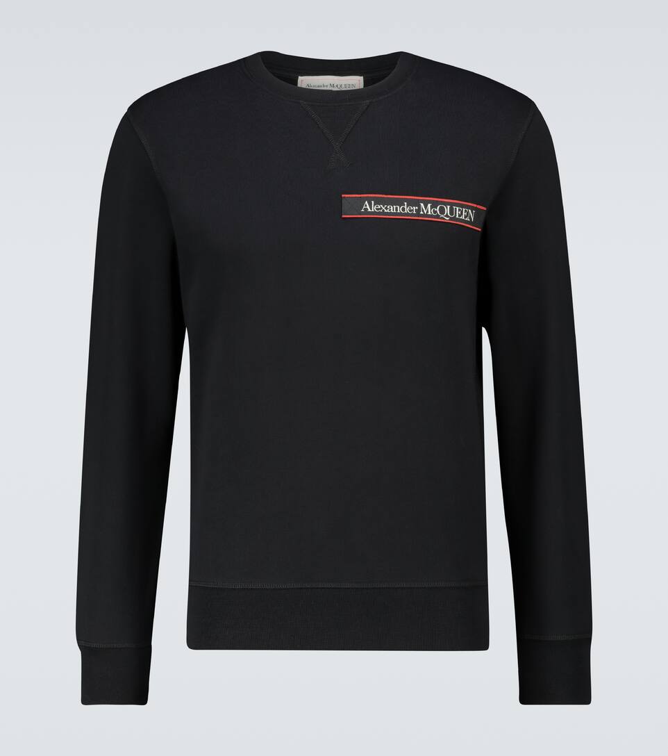 logo tape crewneck sweatshirt