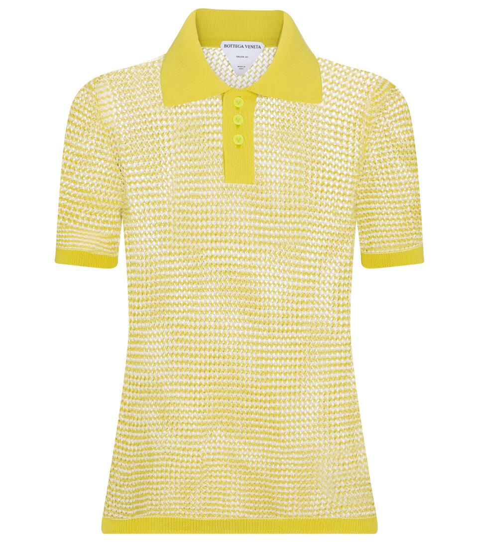 yellow knit polo