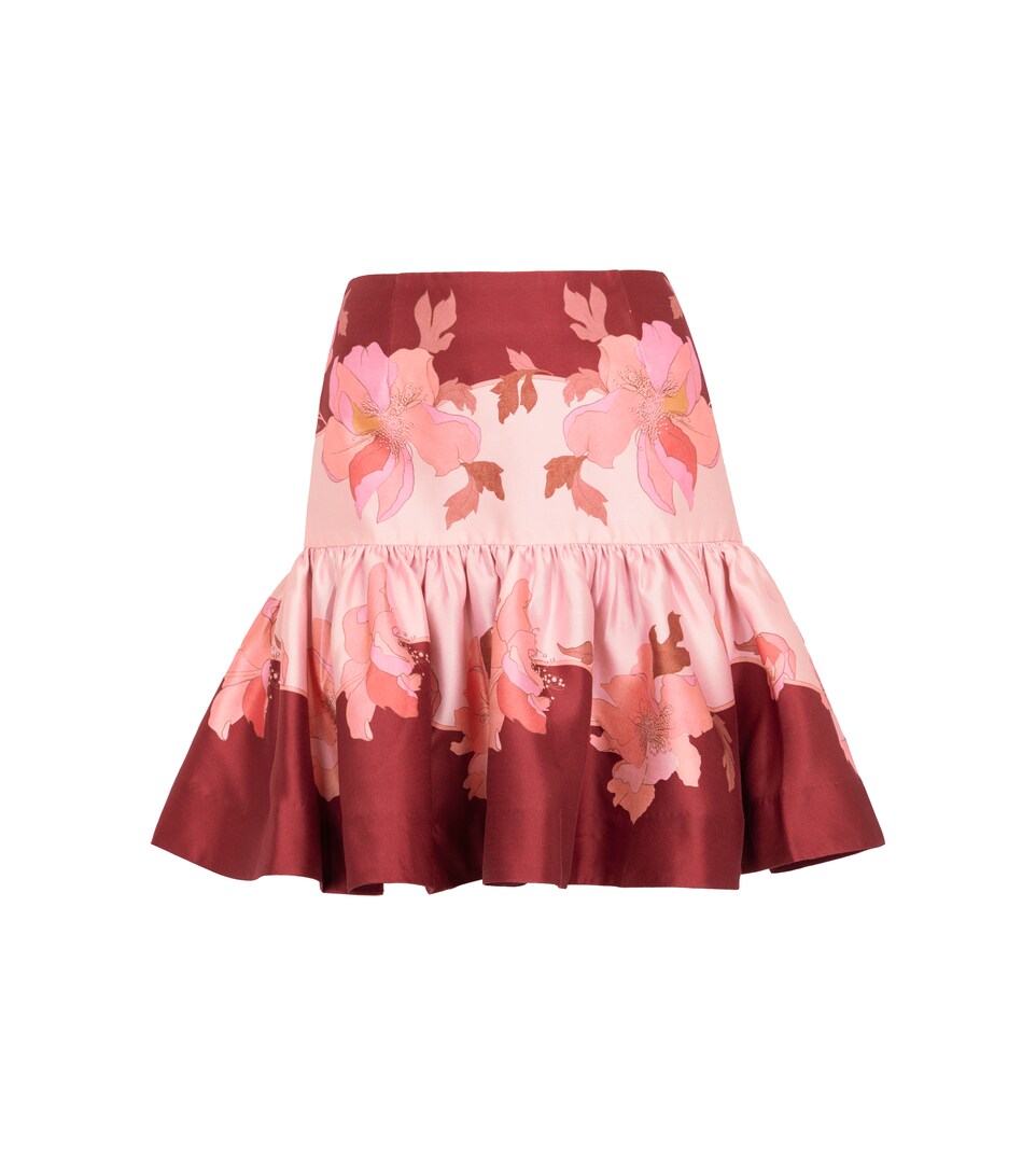 Concert floral wool and silk miniskirt 