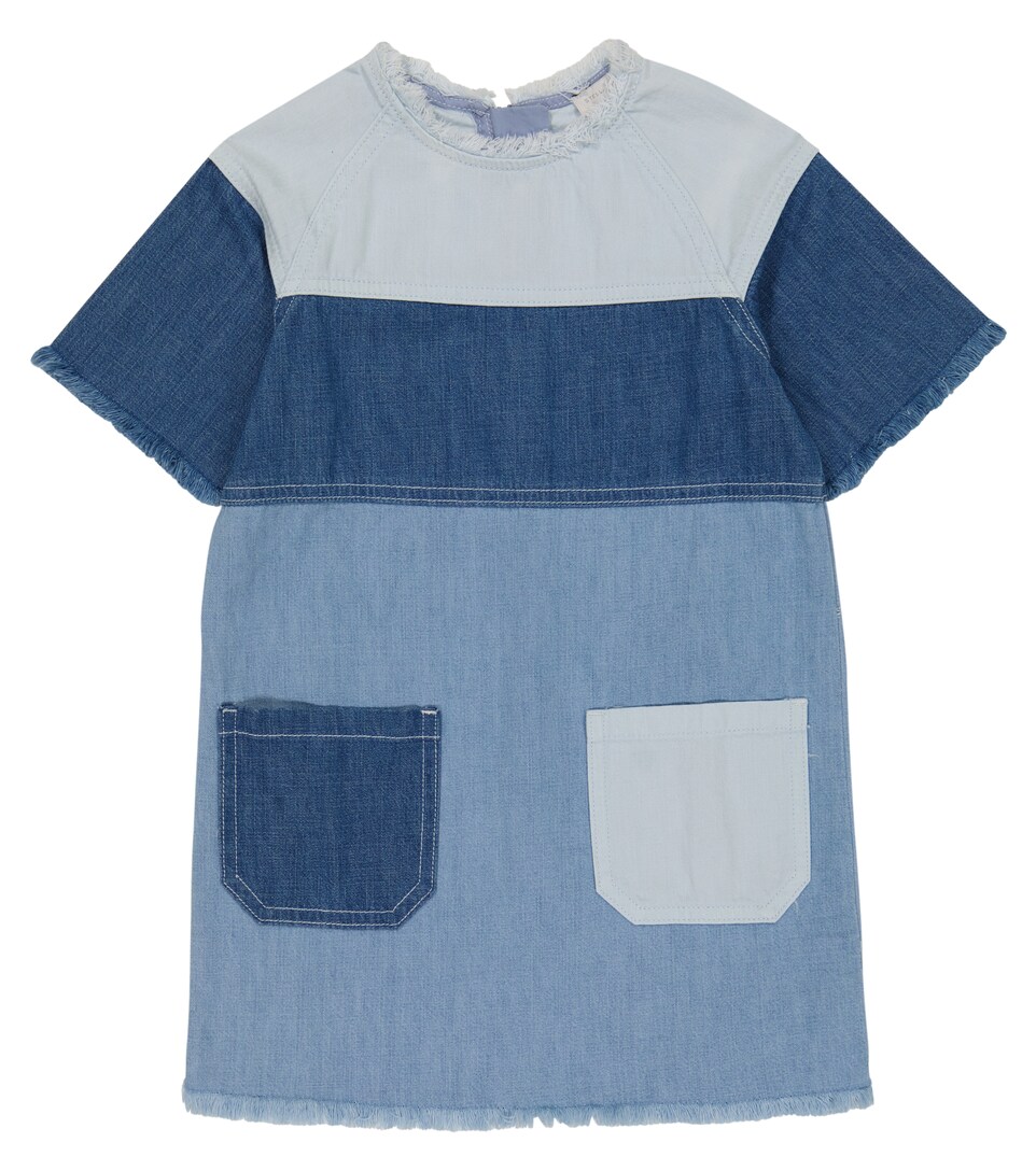 patchwork denim dress