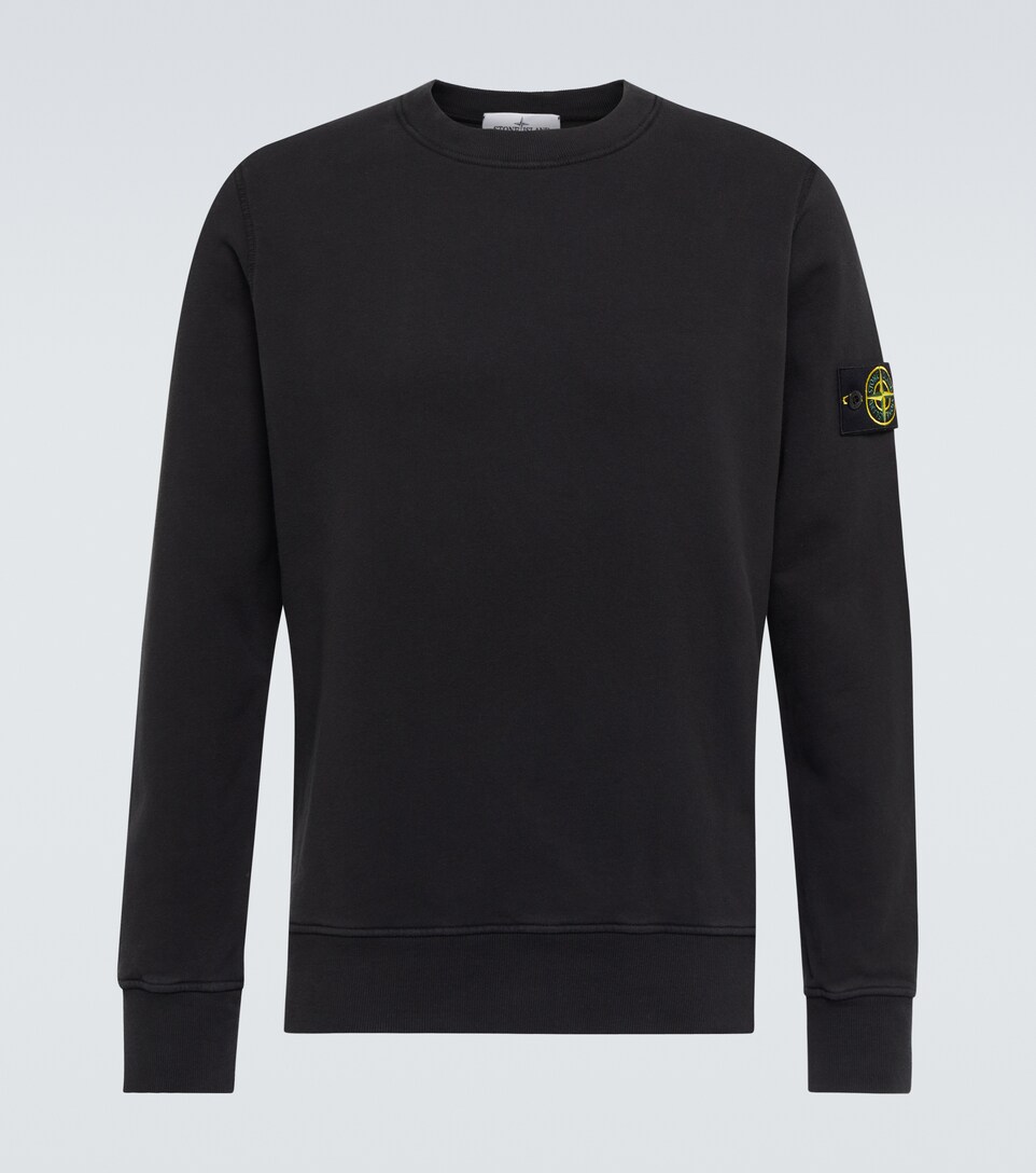 Stone Island Men, Cotton Crewneck Sweatshirt, Black, XL, Sweats