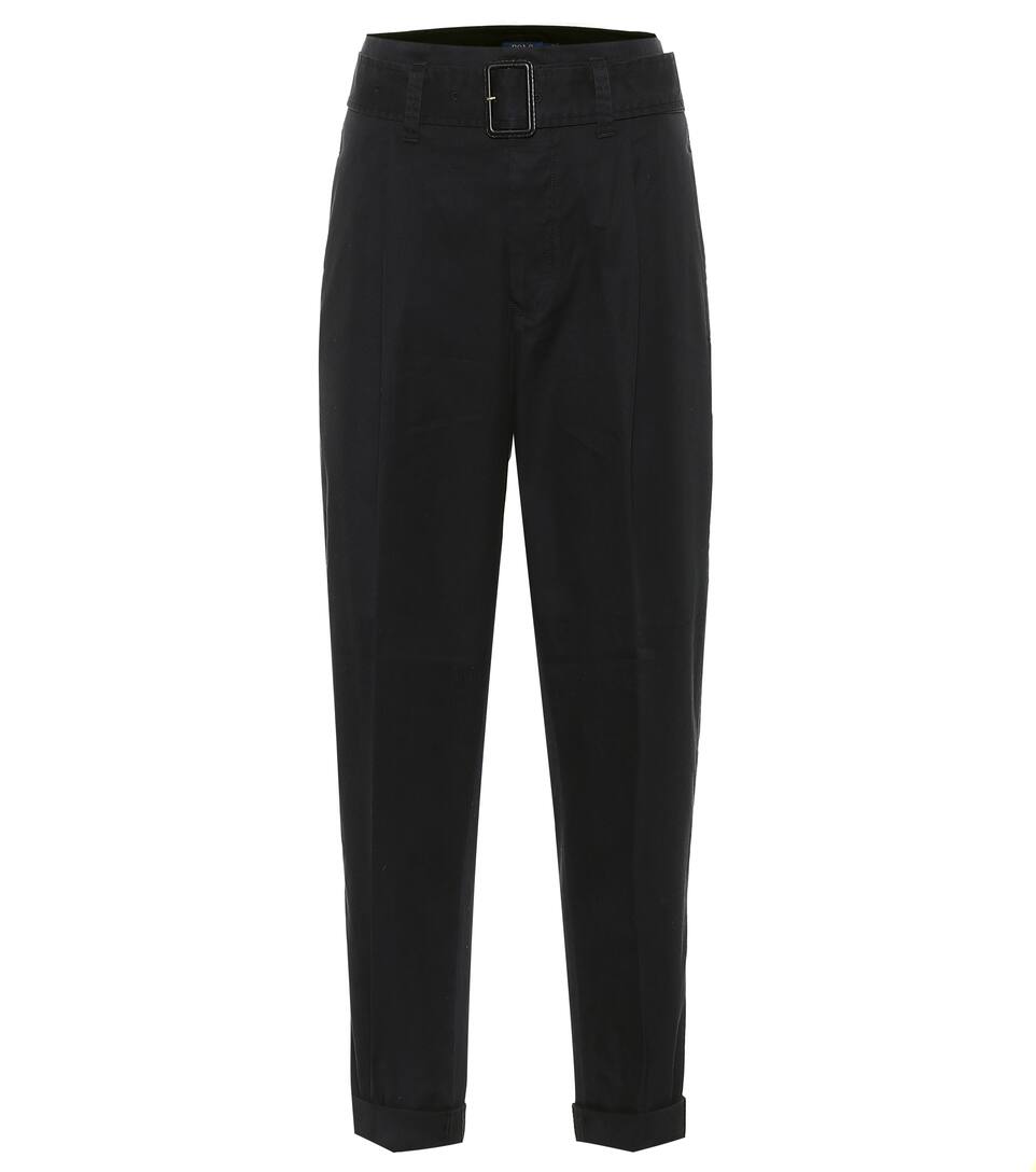 high rise cotton pants