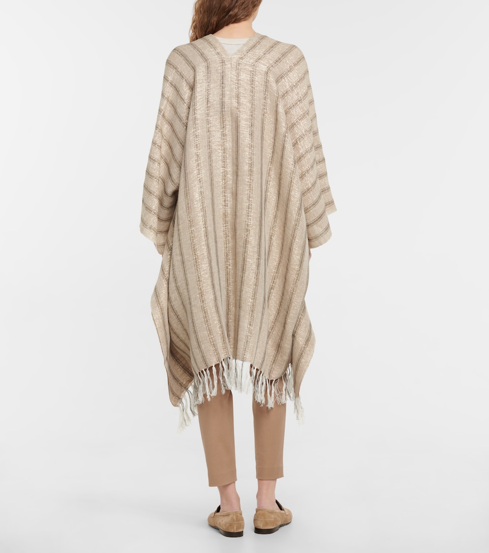 Brunello Cucinelli Striped Metallic Linen Blend Shawl Mytheresa