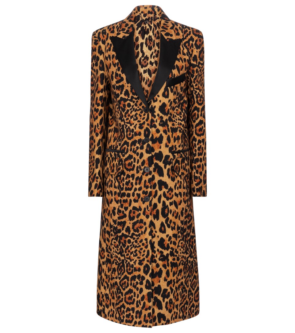 leopard wool coat