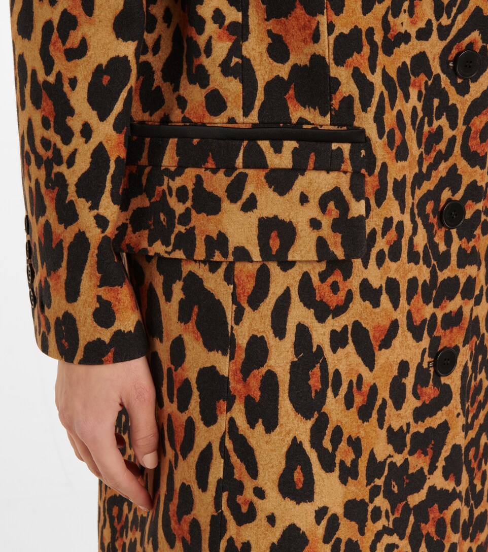 leopard print wool coat