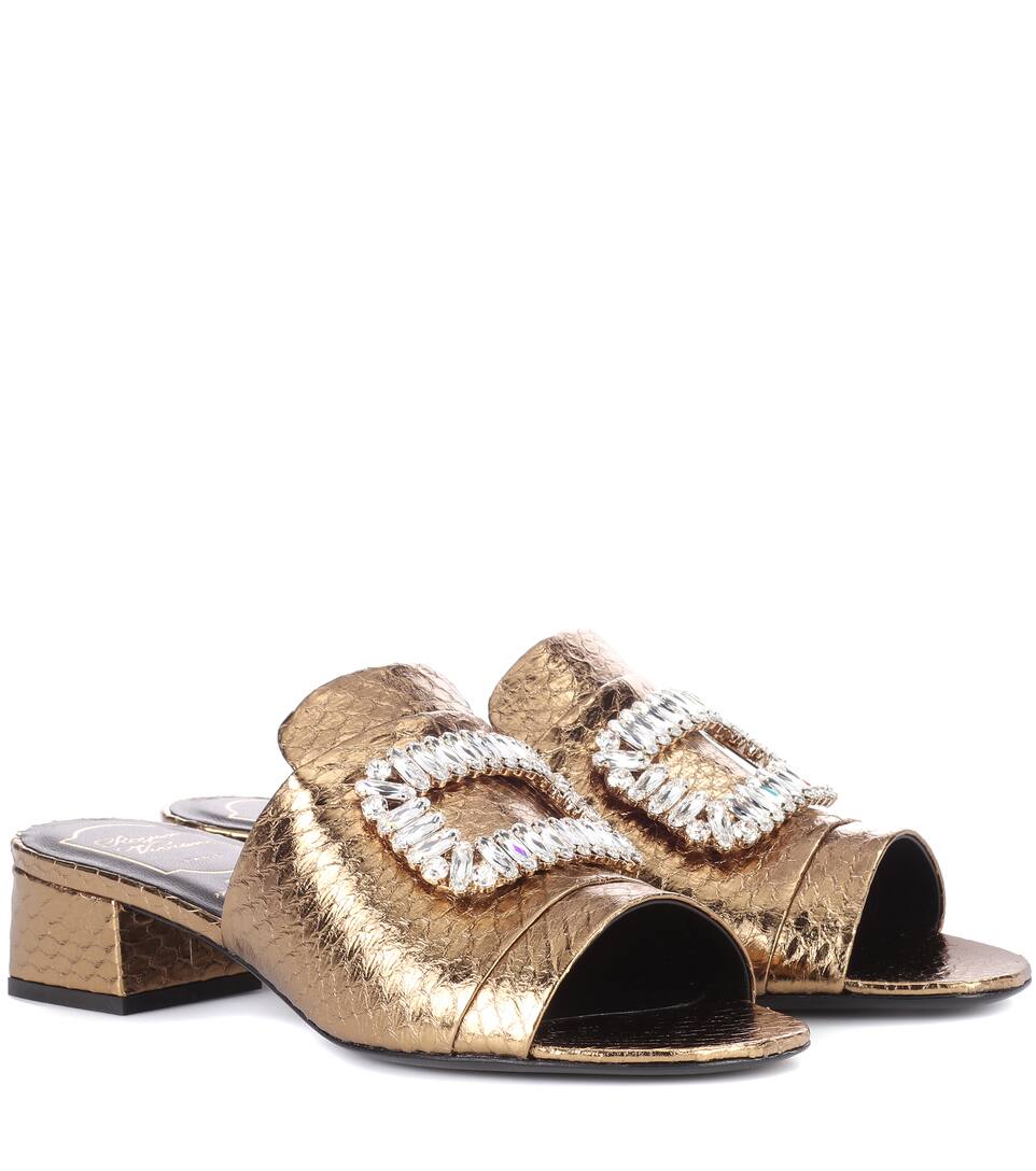 Metallizzata Cristalli In Sandali Con Per Esclusiva Pelle 0kPX8Onw