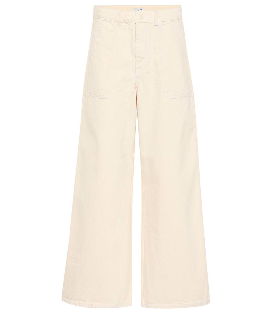 white corduroy wide leg pants