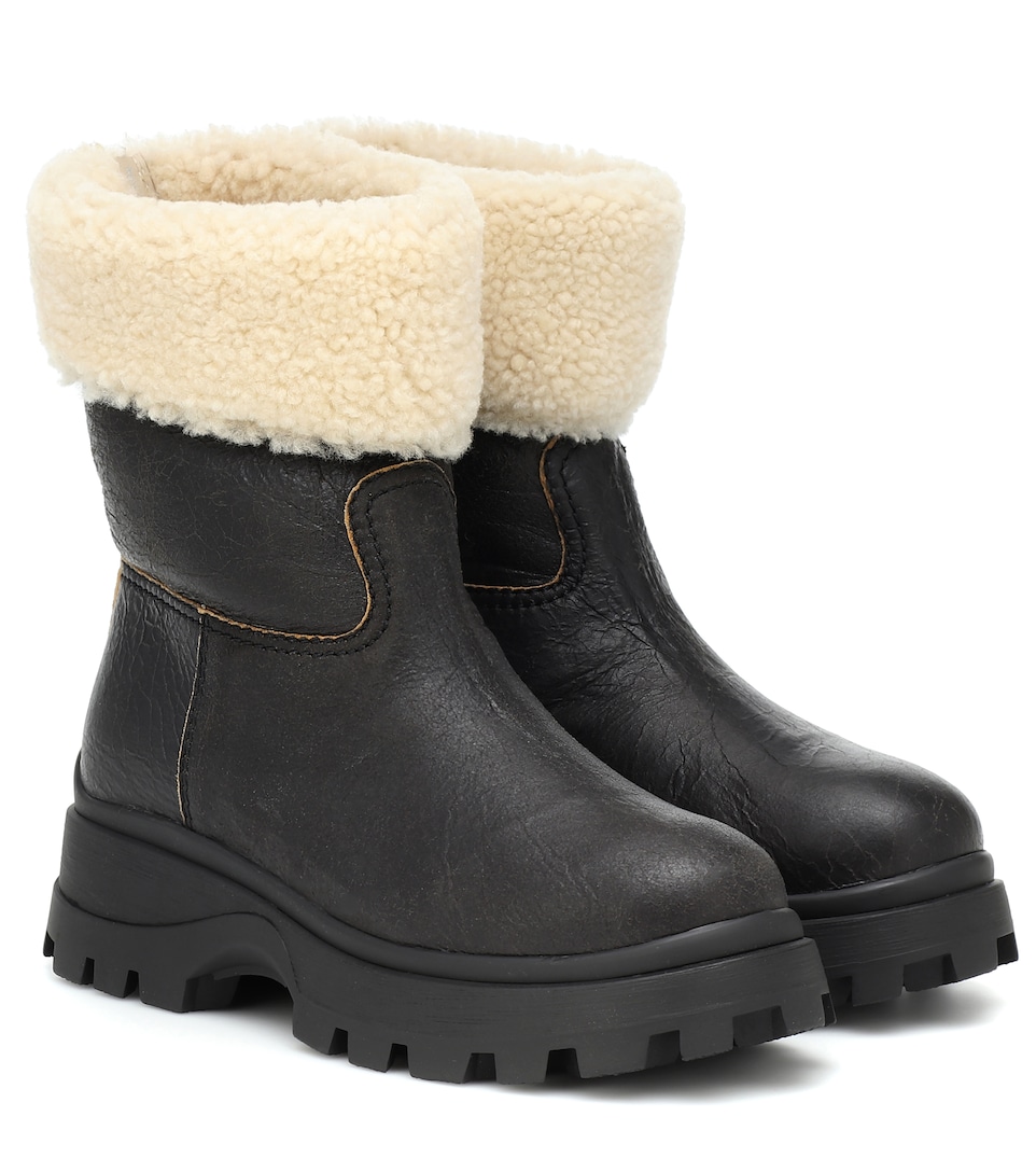 gray shearling boots