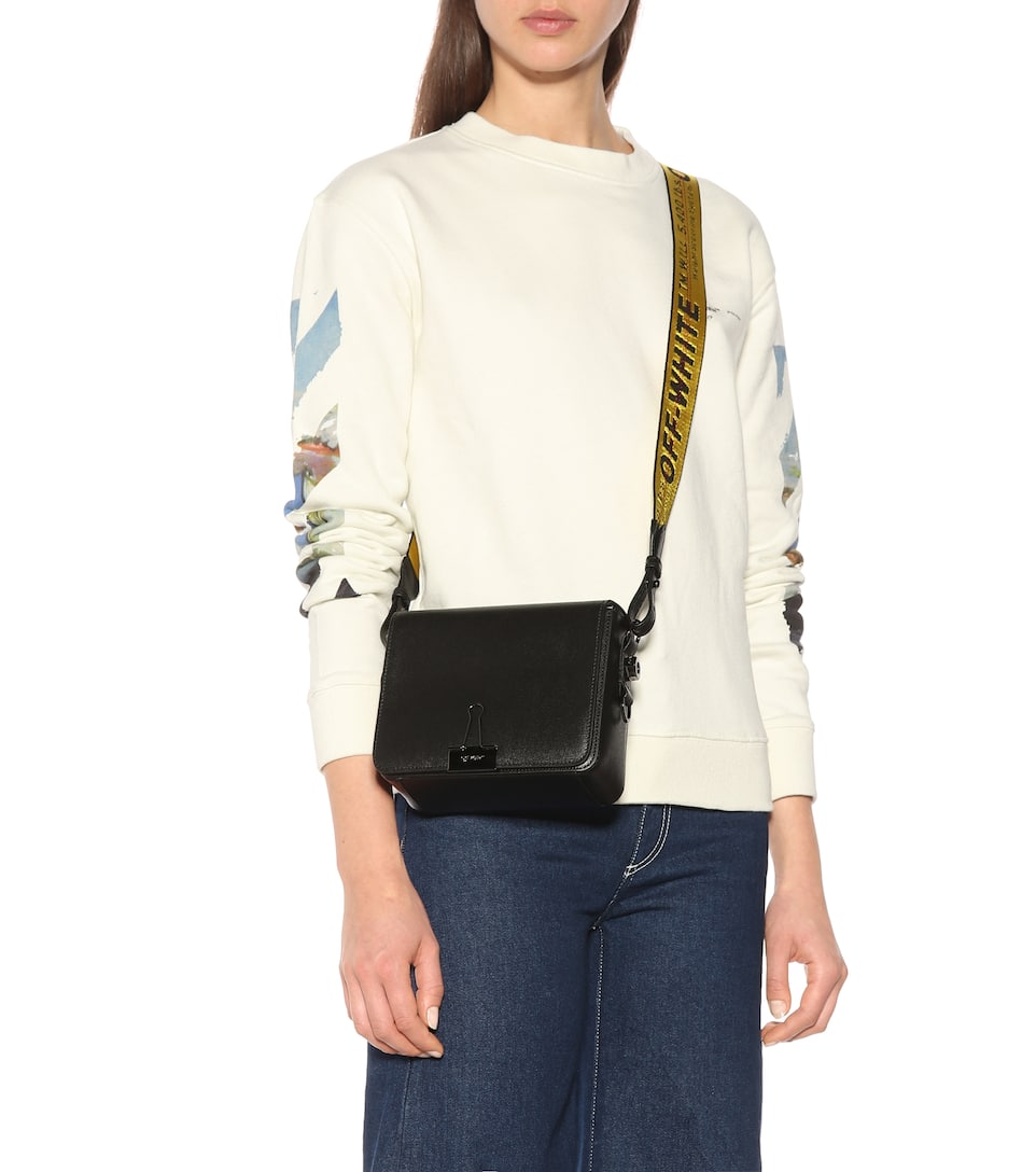 Binder Clip Leather Shoulder Bag OffWhite mytheresa