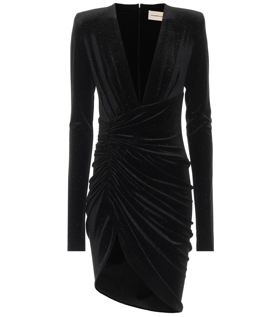 alexandre vauthier velvet mini dress