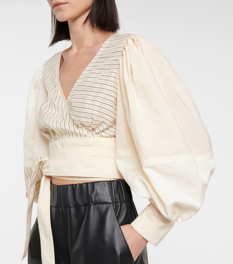 Loewe - Puff sleeve wrap top | Mytheresa
