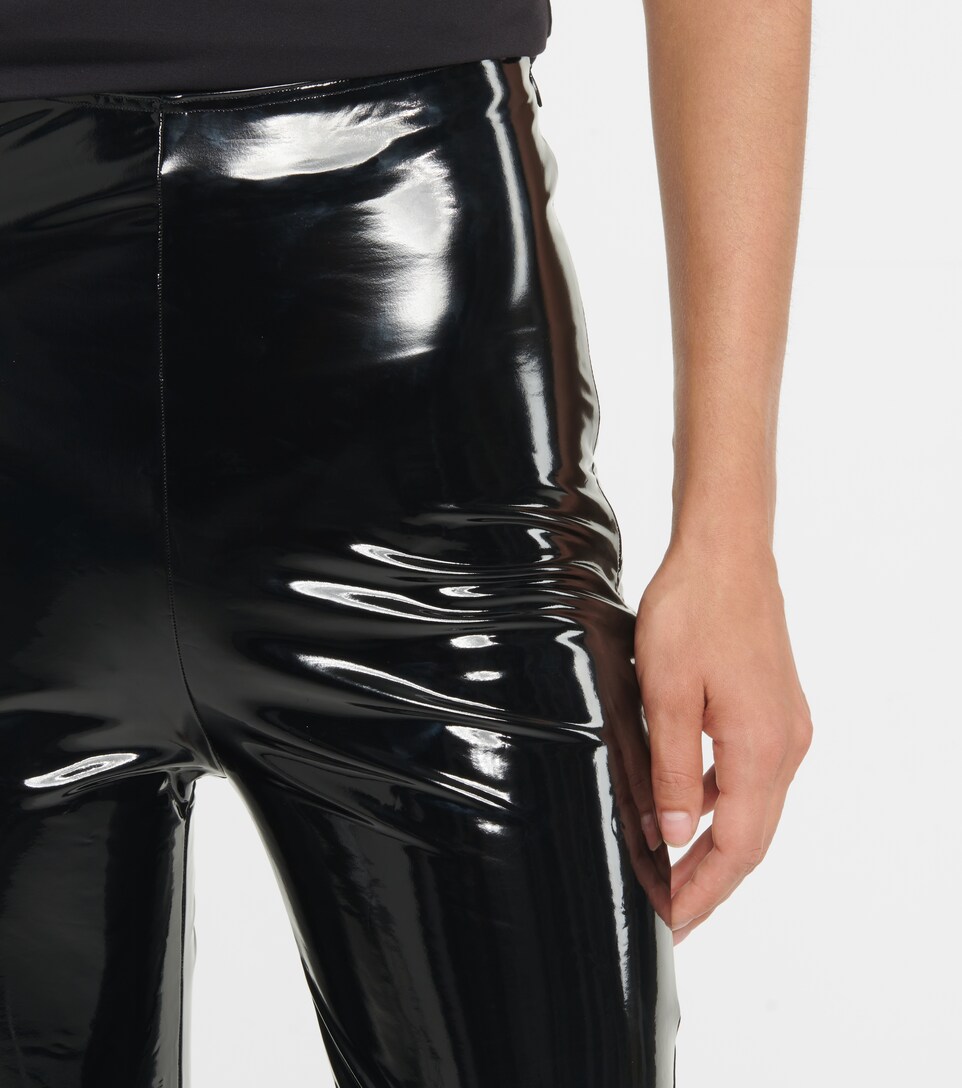 x Amina Muaddi latex stirrup leggings 