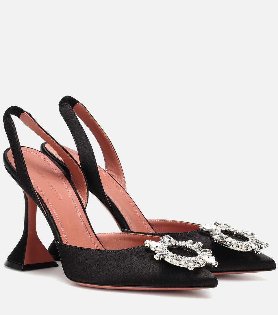 amina muaddi satin pumps
